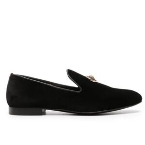 Versace Medusa Velvet Loafers Black Gold Men’s EU 44/US 11